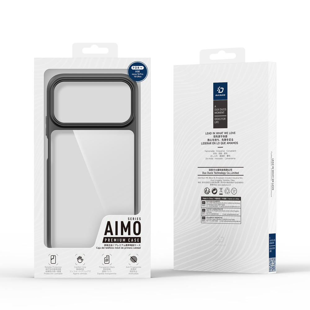 Чехол усиленный защитный с черными рамками для Huawei Nova 16 Pro и Nova 16 Ultra, серия Aimo Series от Dux Ducis