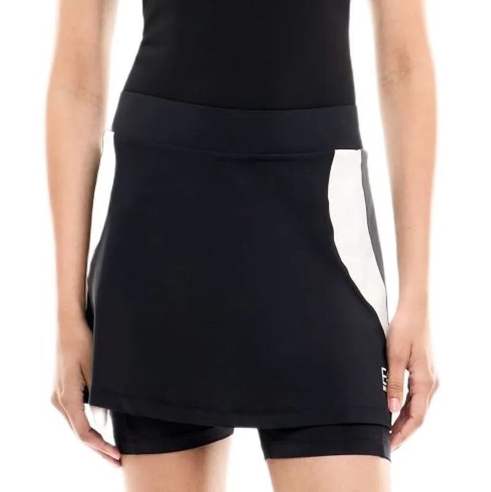 Теннисная юбка EA7 Woman Jersey - black/butter/asphalt
