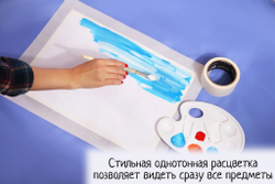 Клеёнка/подложка/скатерть/подкладка настольная для занятий рисованием, творчеством и уроками труда, детская, Kidsarts, "Яркие краски", большая,100х140см, синяя, однотонная