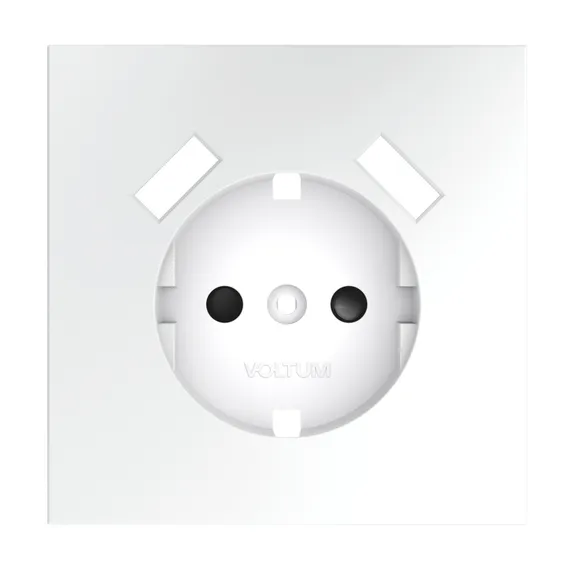 Накладка для розетки с заземлением и защитными шторками, с USB A+A Voltum S70 Белый матовый VLS000902