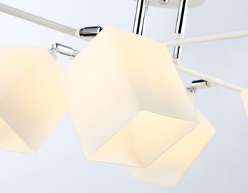 Подвесной светильник 6*E27 TR303088/6 WH/CH/FR белый/хром/белый матовый Traditional Modern Ambrella
