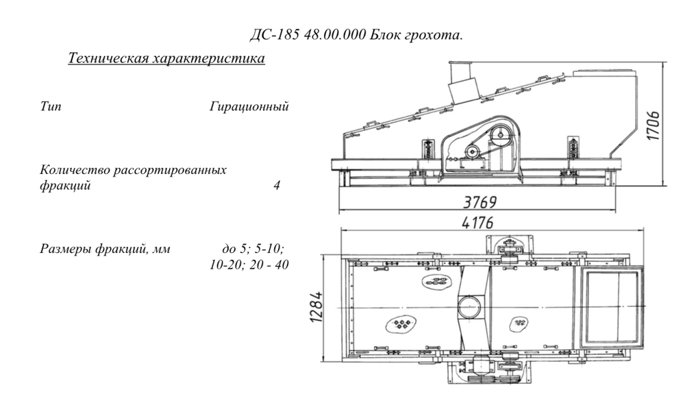 ДС-185 48.00.000 Блок грохота