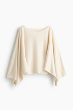 Трикотажный топ с рукавами-накидкой — короткая модель - H&M