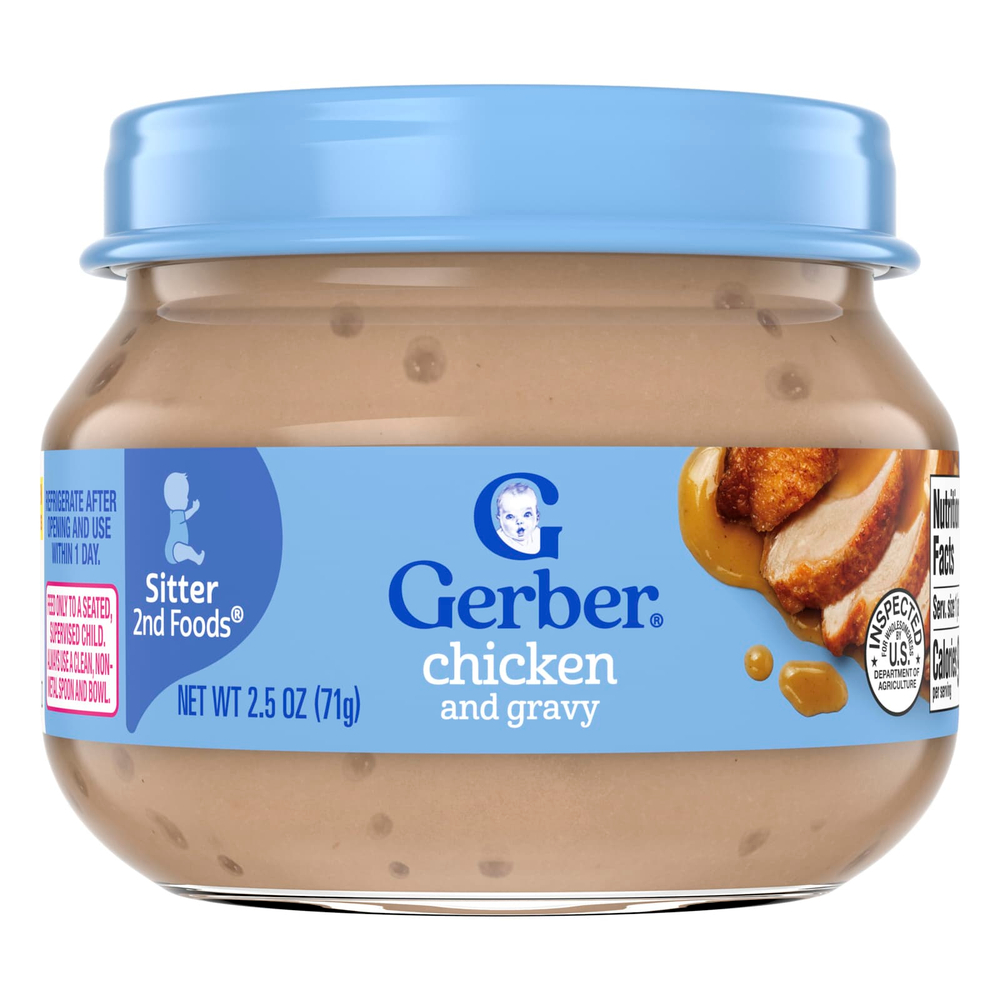 Gerber, 2nd Foods®, курица с подливой для малышей, умеющих сидеть, 71 г (2,5 унции)