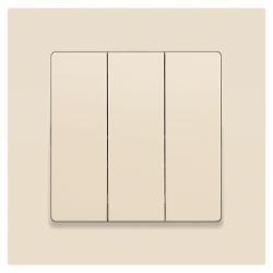 Выключатель Intro Accent 6-106-02 тройной, 10А-250В, IP20, СУ, AL/CU, сл.кость | Intro