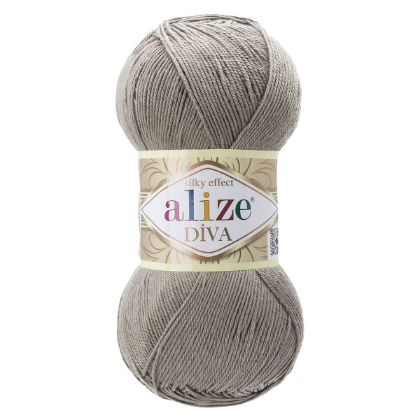 Пряжа Alize (Ализе) Diva / уп.5 мот. по 100 г, 350м, 283 серо-бежевый