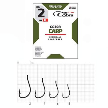 Крючки Cobra CARP CC303 №6, 10 шт.