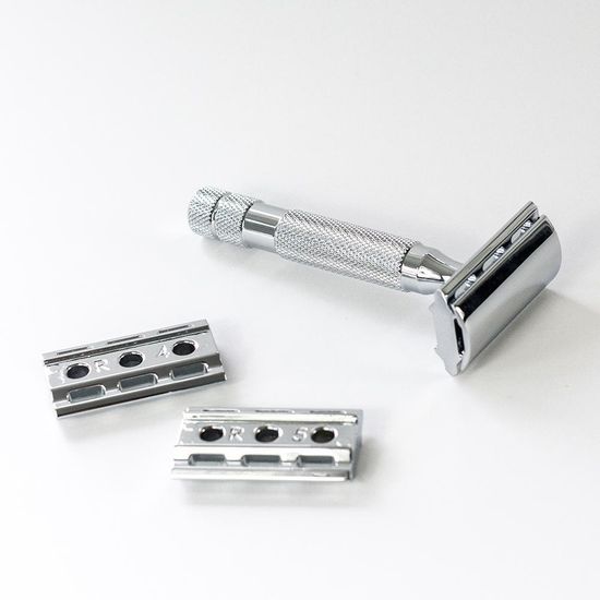 Т-образная бритва (станок) Rockwell 6C, белый хром