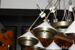 люстра  Bert Frank Shear Chandelier  White  & Brass