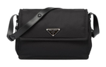 PRADA Re Nylon Re Nylon Recycled Nylon With Leather Messenger Bag, Crossbody Bag, Shoulder Bag Medium Women"s Black
