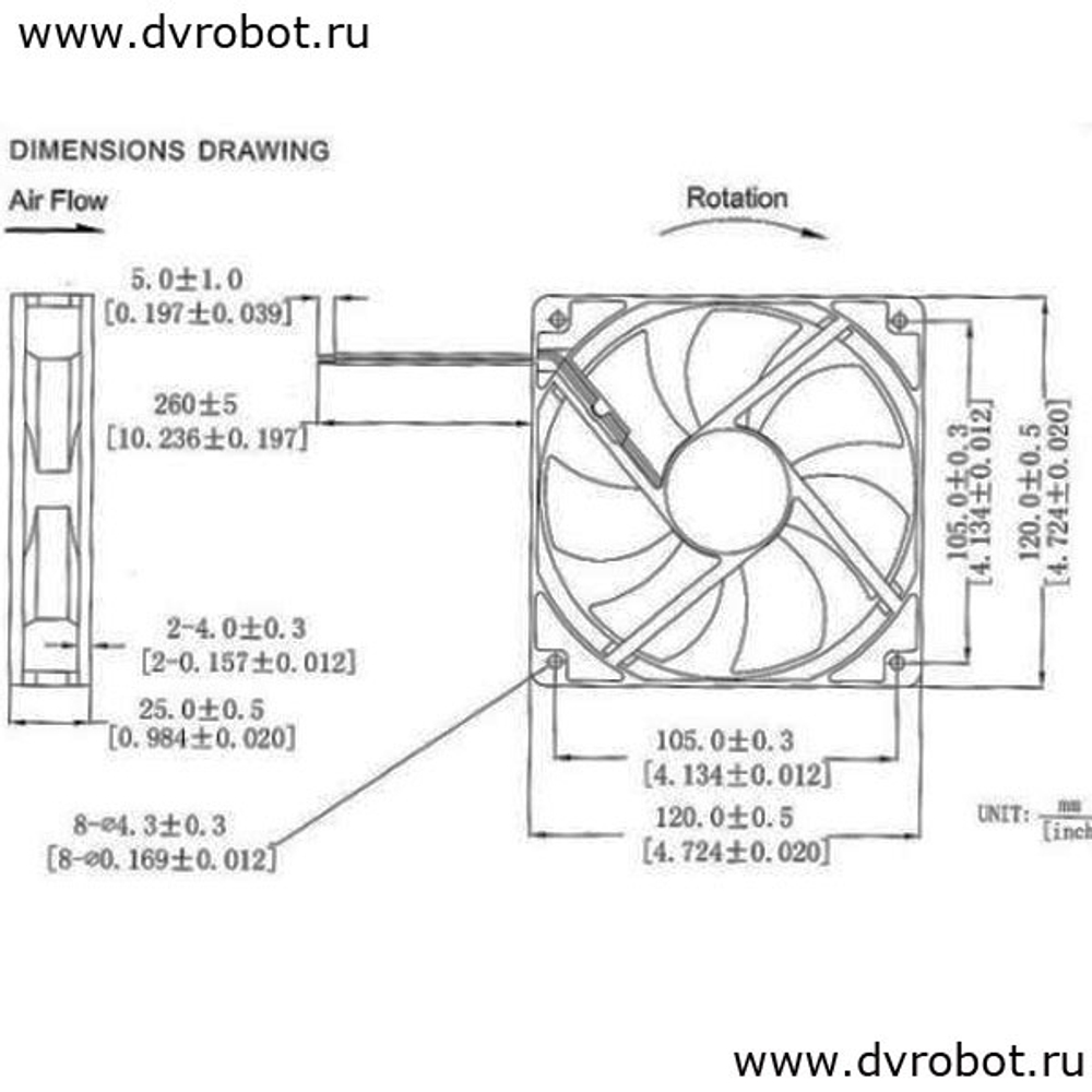 Вентилятор GDSTIME - 2Pin/12см/5V-H