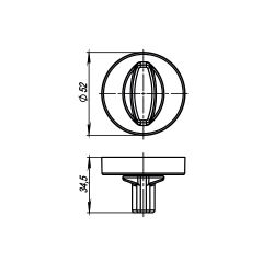 Ручка поворотная ARMADILLO WC-BOLT BK6/URB BL-26 черный /42881/