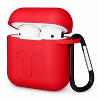Чехол для Airpods 1/2 Gurdini прорезиненный soft touch Красный