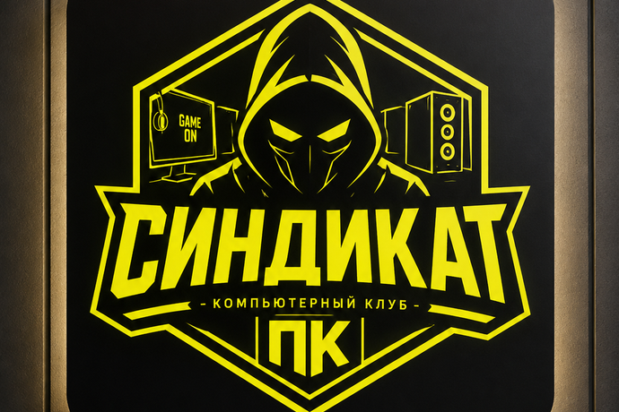 Световая вывеска компьютерного клуба