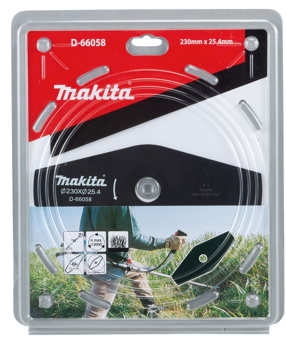Нож для травы, 2 зуба, d- 230x25,4мм Makita D-66058 2T 255 мм 25,4 мм