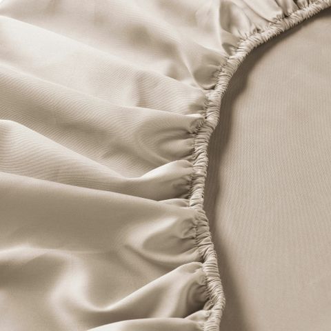 Простыня на резинке IKEA NATTJASMIN (НАТТЭСМИН), Светло-бежевый, 180х200 см