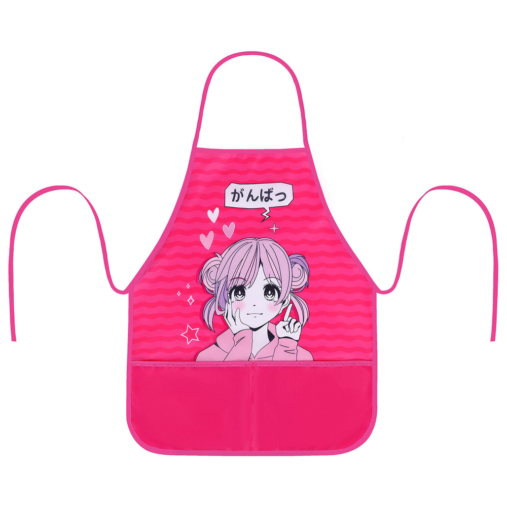 Набор для уроков труда BRAUBERG KIDS, клеенка ПВХ, накидка фартук с нарукавниками, "Anime style", 272362