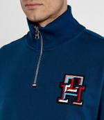 Худи MONOGRAM TIPPED 1/4 ZIP Tommy Hilfiger - голубой(MW0MW34412)