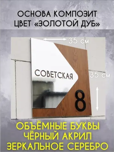 Адресная табличка на дом с объемными буквами