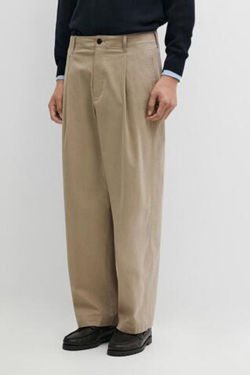 Massimo Dutti Брюки-бананы с защипами, бежевый