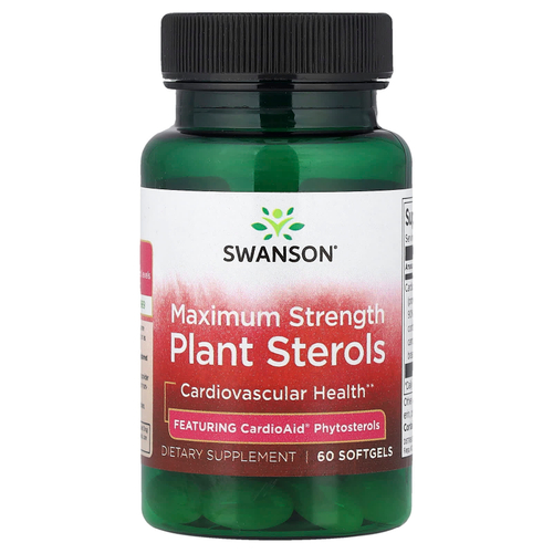 Swanson Vitamins, растительные стеролы, максимальная сила действия, 60 капсул
