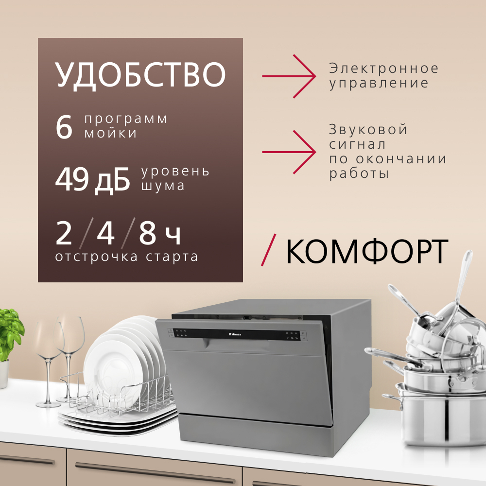 Настольная посудомоечная машина Hansa ZWM536SH