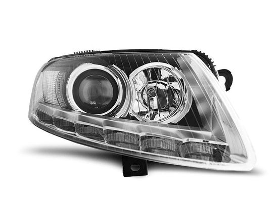 Передние фары Audi A6 C6 xenon daylight chrome