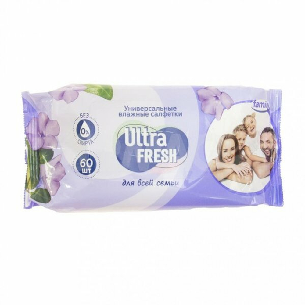 Салфетки влажные ULTRA FRESH для всей семьи 60шт