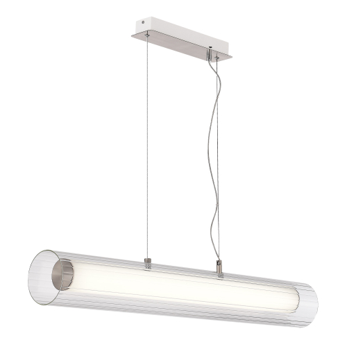 Светильник подвесной, Никель/Белый-прозрачный, ENFYS, LED 33W, 3000K/4000K/6000K