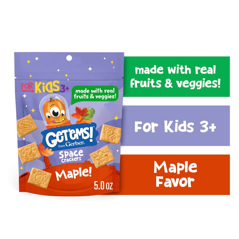 Gerber, Get'ems! ™, космические крекеры, для детей от 3 лет, клен, 142 г (5 унций)