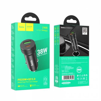 Автомобильное зарядное устройство Hoco Z49B PD20W+QC3.0 (black)