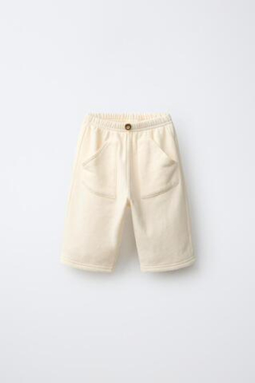ZARA БРЮКИ БЭГГИ ИЗ ФУТЕРА, СВЕТЛЫЙ ЭКРЮ
