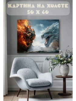 Картина на стену 40 X 50 Драконы