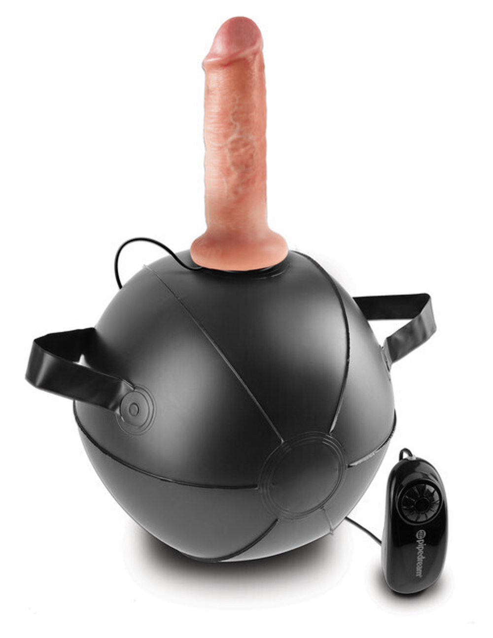 Вибро-мяч с фаллосом Vibrating Mini Sex Ball 6'' (Цвет: телесный с черным)