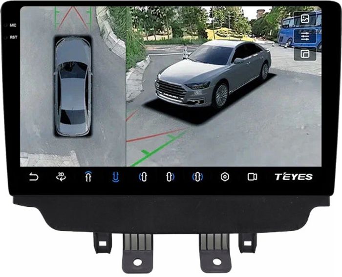 Магнитола для Mazda CX-3 2014-2023 (монохром) - Teyes CC3-2K-360 монитор 10.36" 2K QLED на Android 10, Быстрая, CarPlay, 4G SIM-слот, 4 камеры в комплекте