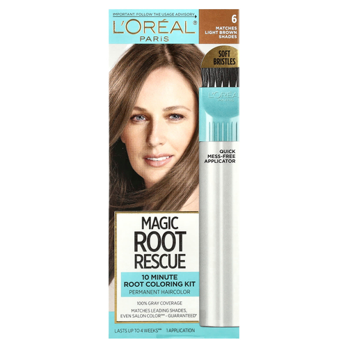 L'Oréal, Magic Root Rescue, 10-минутный набор для окрашивания корней, 6 светло-коричневых, 1 применение