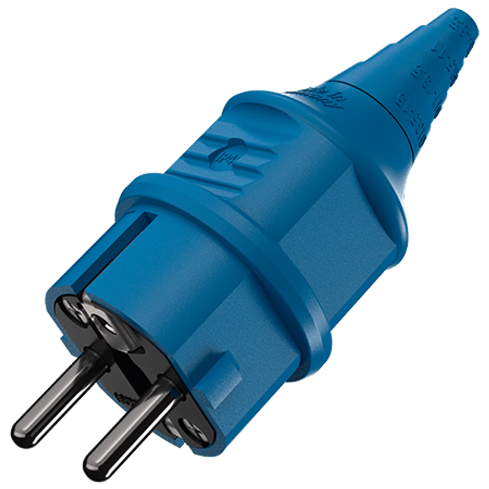 MENN Вилка кабельная №10838 16A 2P+E 230V IP44 (синий) SCHUKO