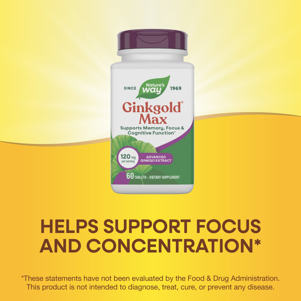 Nature's Way, Ginkgold® Max, 120 мг, 60 таблеток