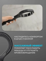 Лейка для душа массажная кольцевая черная, матовая, округлая