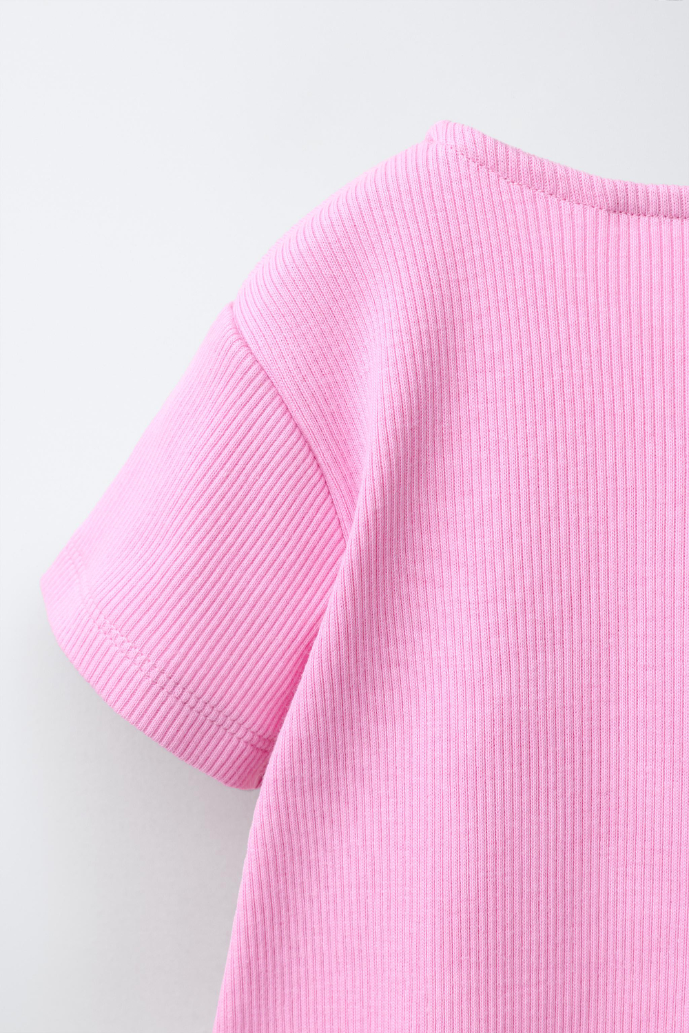 ZARA ТОП В РУБЧИК С БАНТАМИ, МЯГКИЙ РОЗОВЫЙ