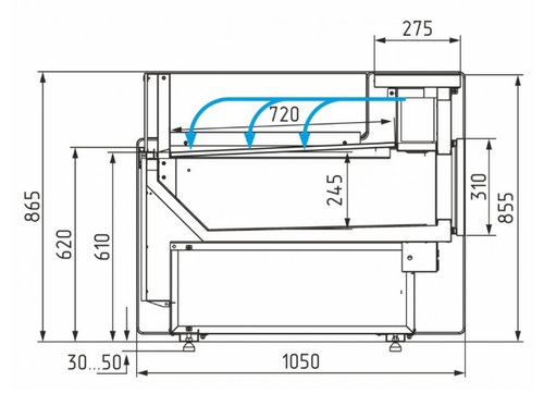 Холодильная витрина CARBOMA BAVARIA 3 GC111 SM 0,94-2 открытая без боковин