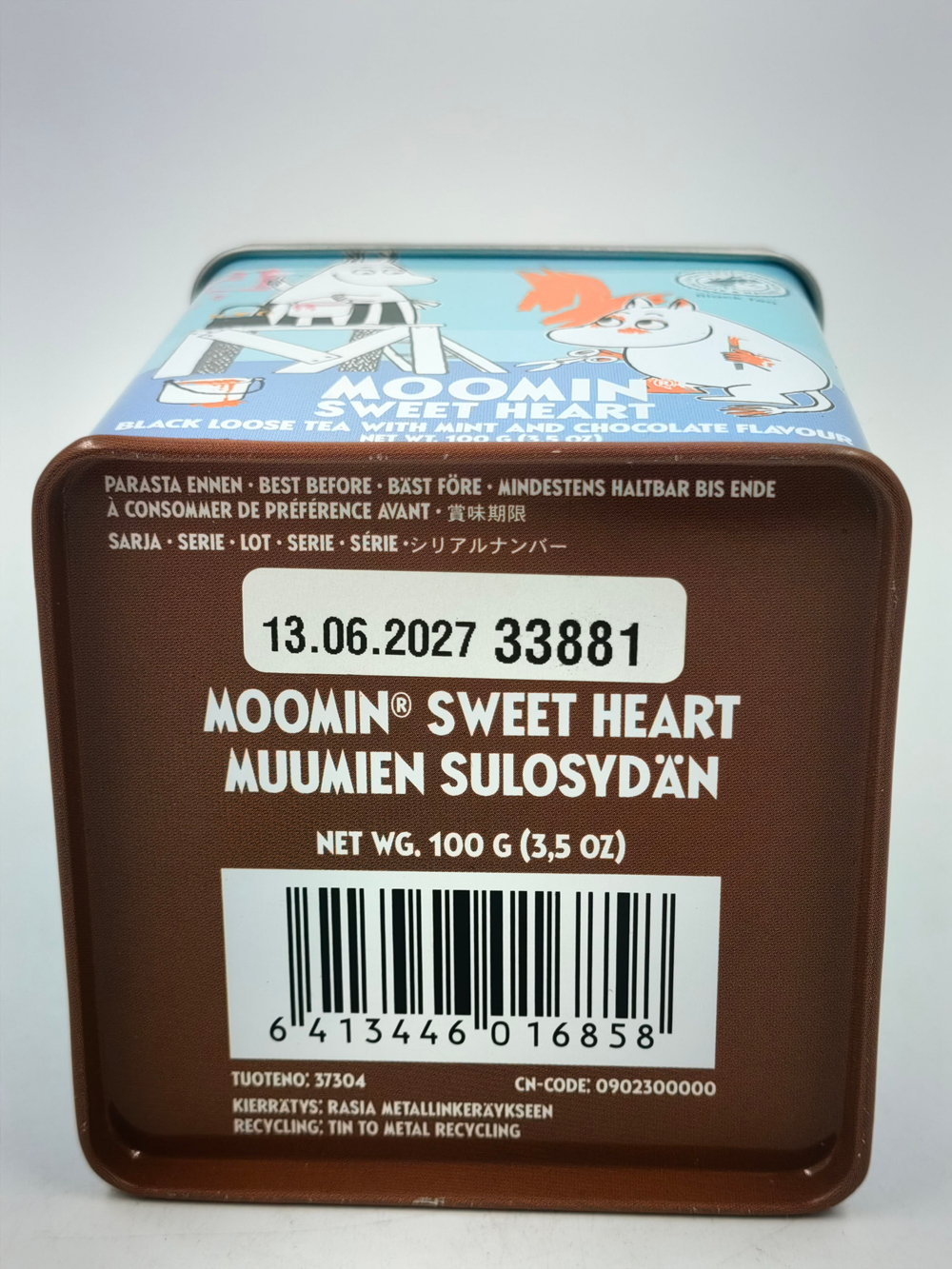 Черный чай Nordqvist Moomin Sweet Heart с мятой, шоколадом и лакрицей 100 г (из Финляндии)