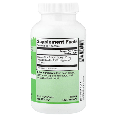 Vitacost, Pine Bark Extract, 100 mg, 200 Capsules