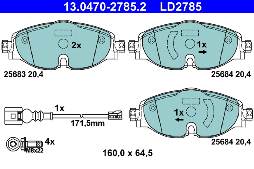 ATE - 13047027852-ATE - Brake Pad Set, disc brake