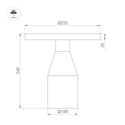Светильник SP-CROOD-TAB-R22.5x24-7W Warm3200-MIX (SG-GN, 140 deg, 230V) (Arlight, IP20 Мрамор, 5 лет) 061769