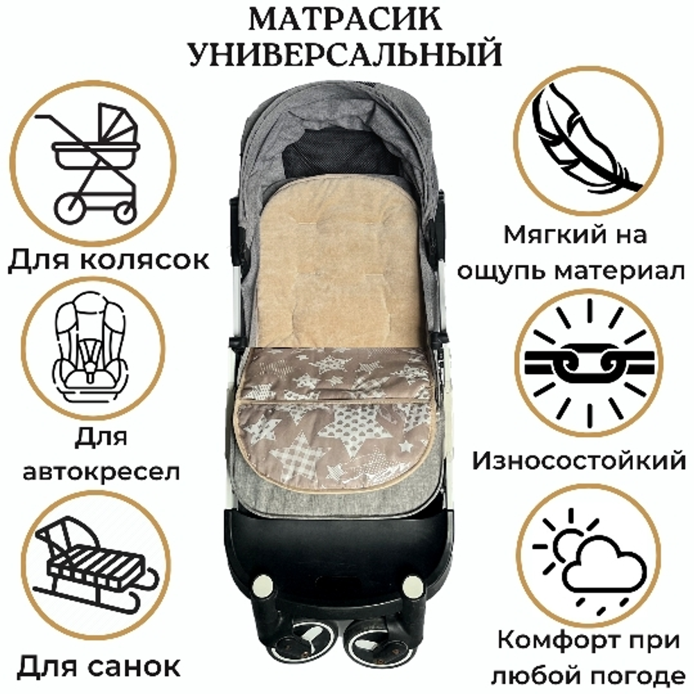Матрасик в коляску с подножкой из ПВХ пленки