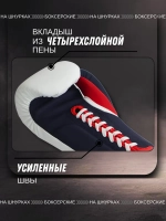 Перчатки боксерские на шнурках Rage Iron Will микрофибра бело-синие