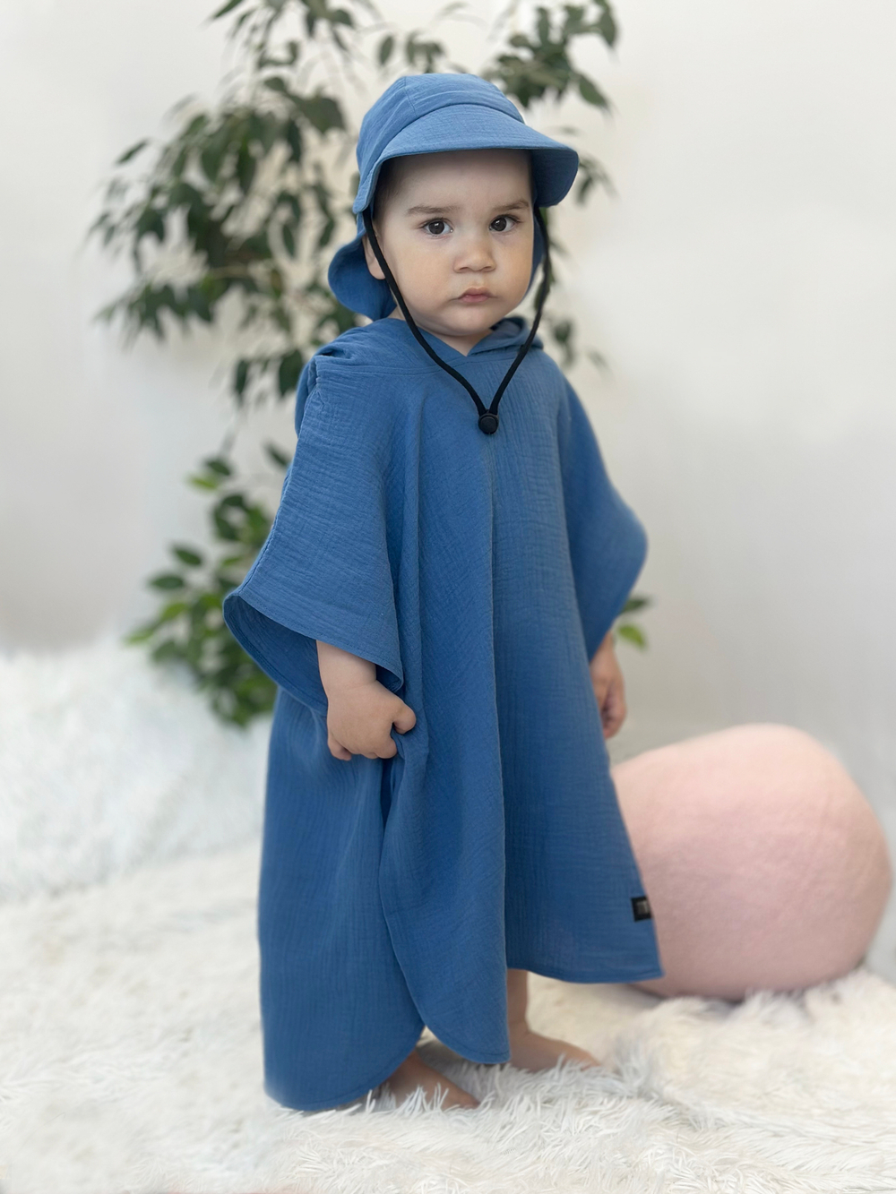 Туника с капюшоном RinaAmari Индиго, муслин