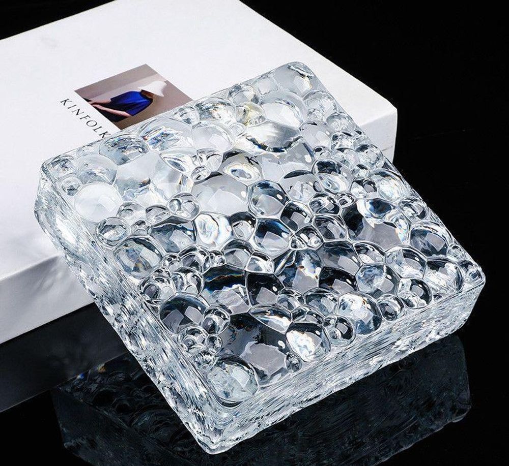 Стеклянный кирпич Glassio Bubble бесцветный 150х150х50 мм