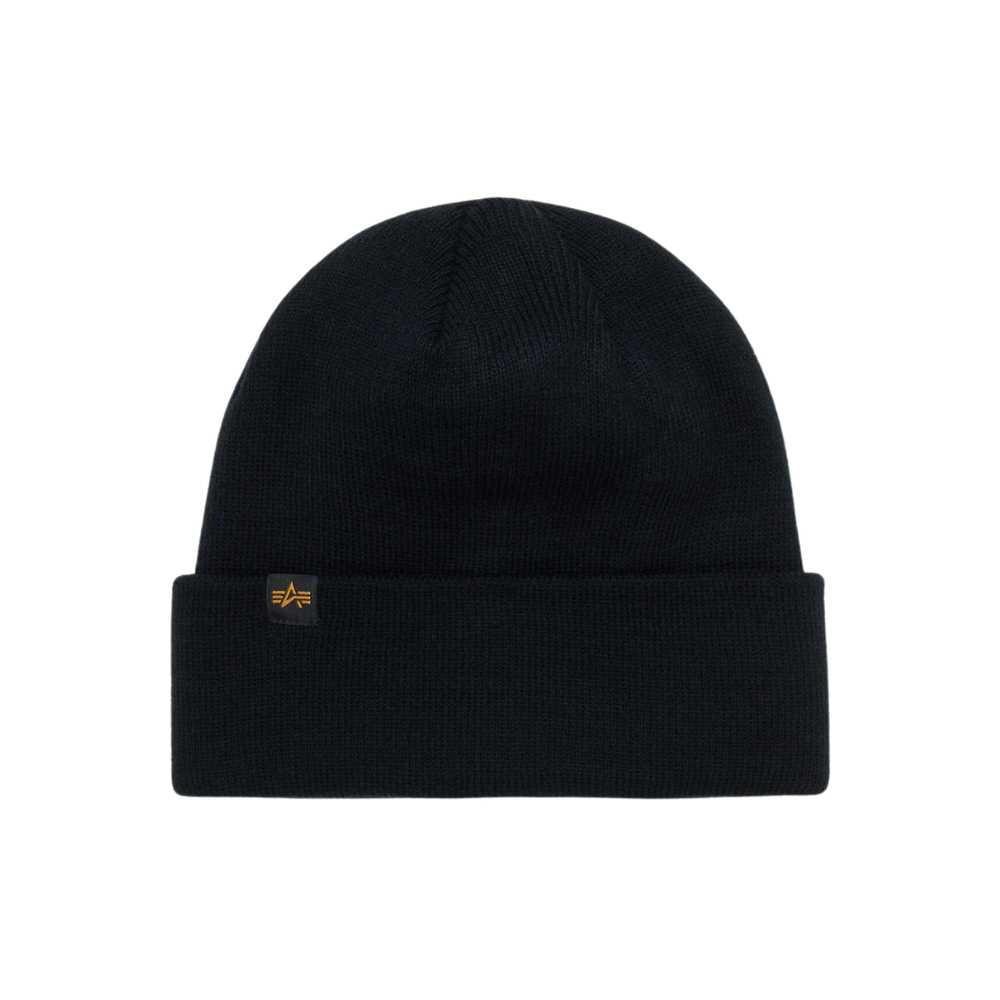 Шапка Alpha Industries Essential Short Cuff Beanie Black (Черная)